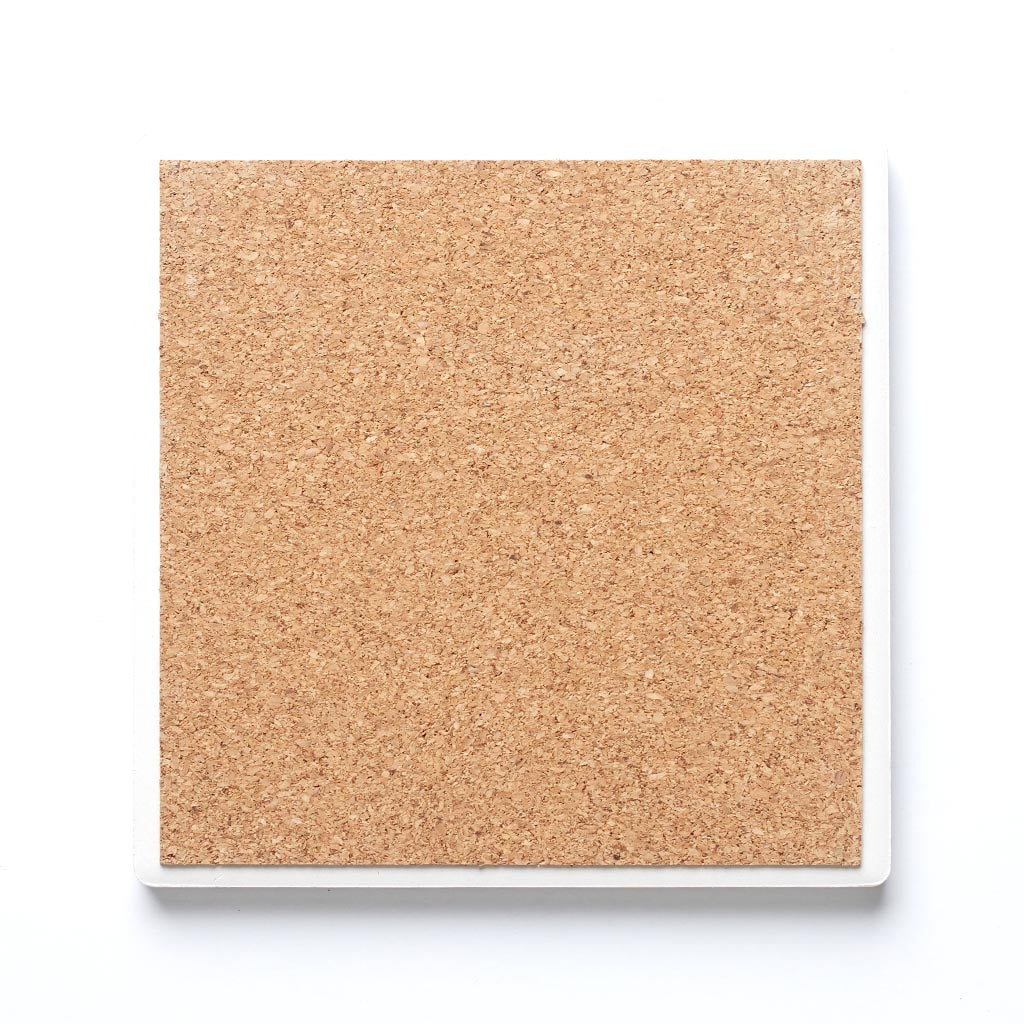 Ceramic Square Coaster-Retro Rainbow Pattern 4 -6