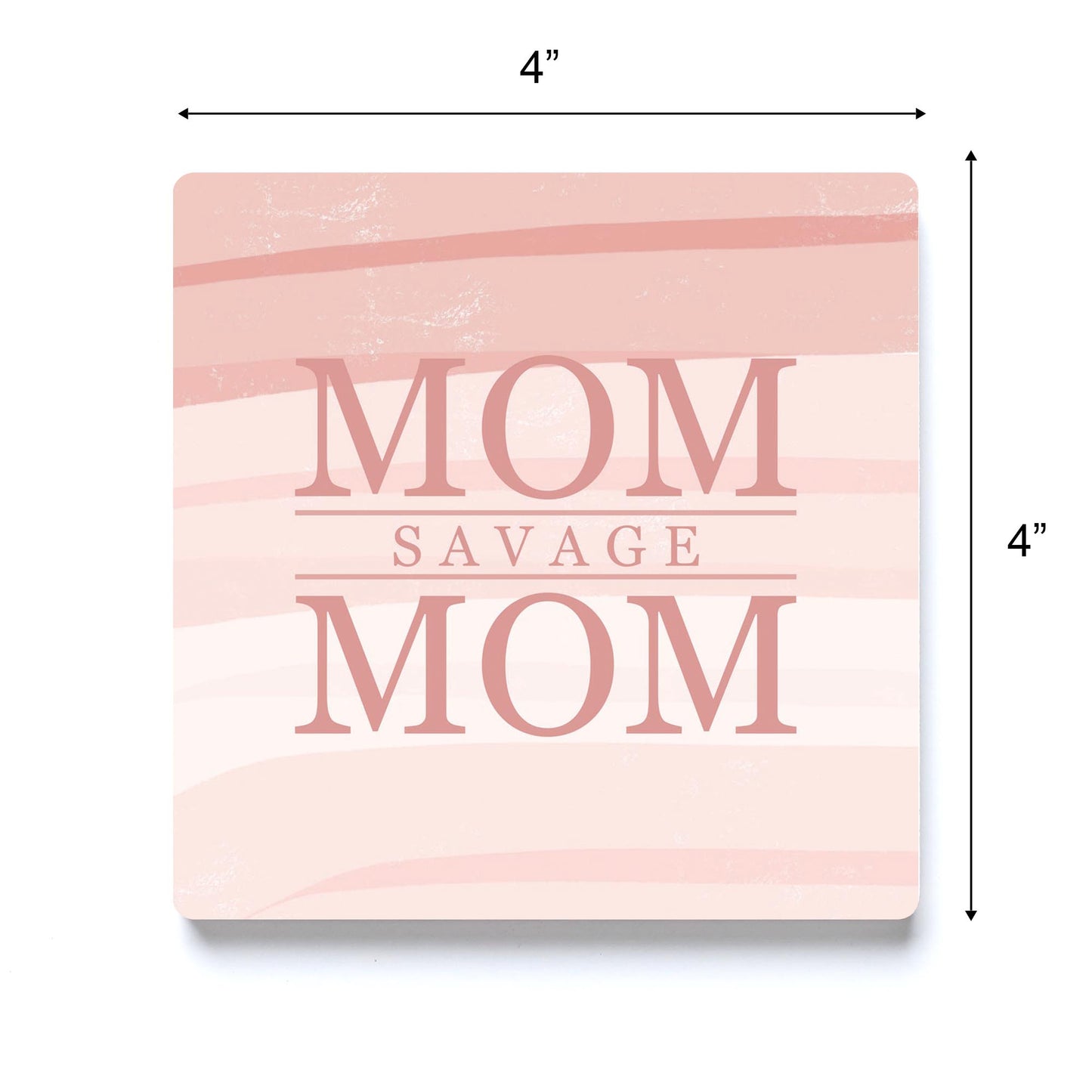 Ceramic Square Coaster-Mom Savage Mom -3