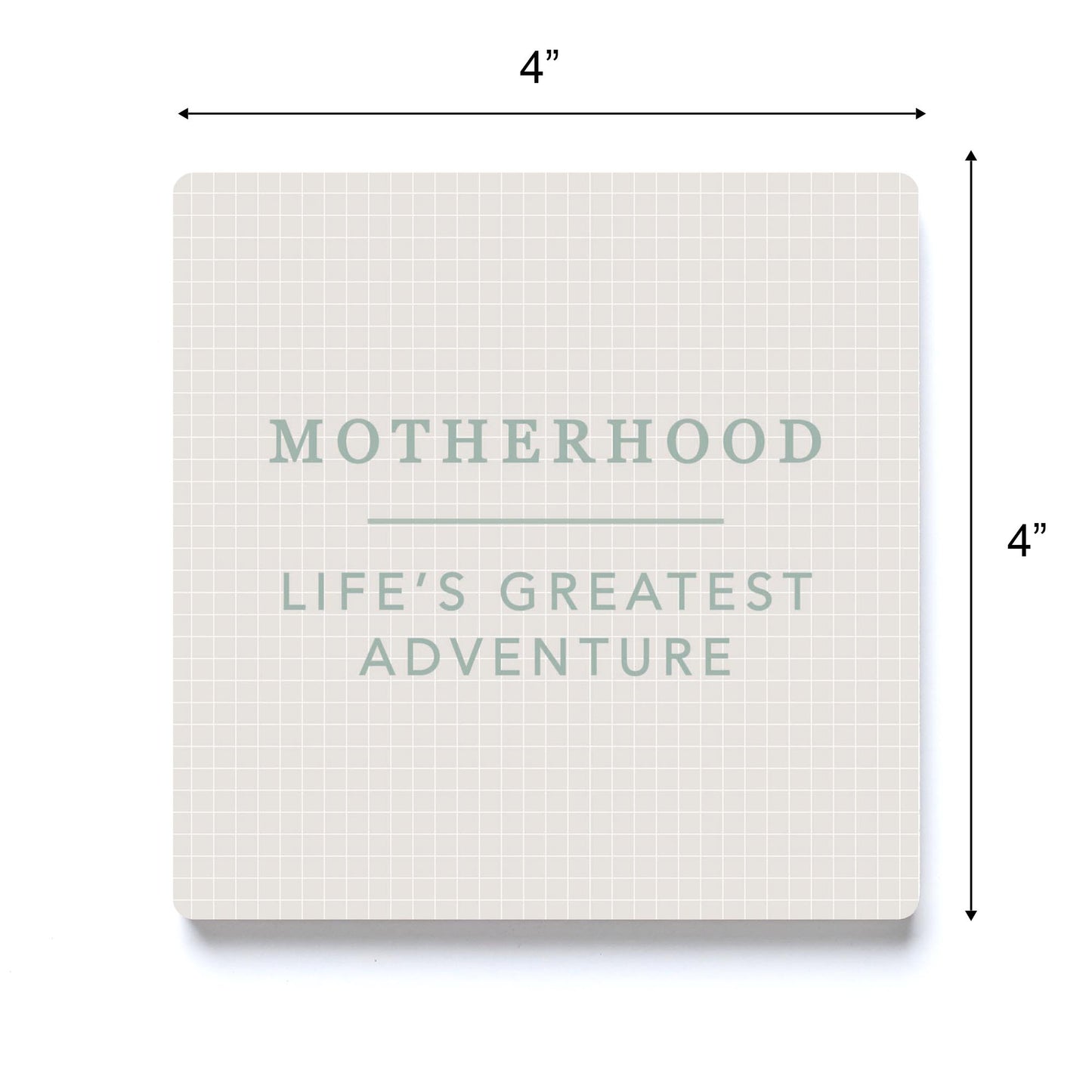 Ceramic Square Coaster-Motherhood Life's Greatest Adventure -3