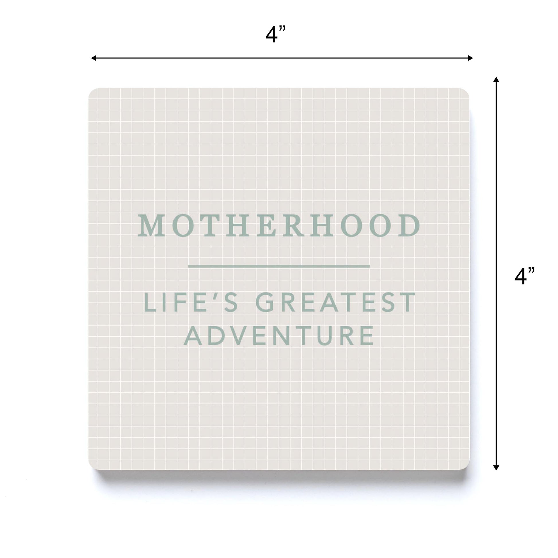 Ceramic Square Coaster-Motherhood Life's Greatest Adventure -3