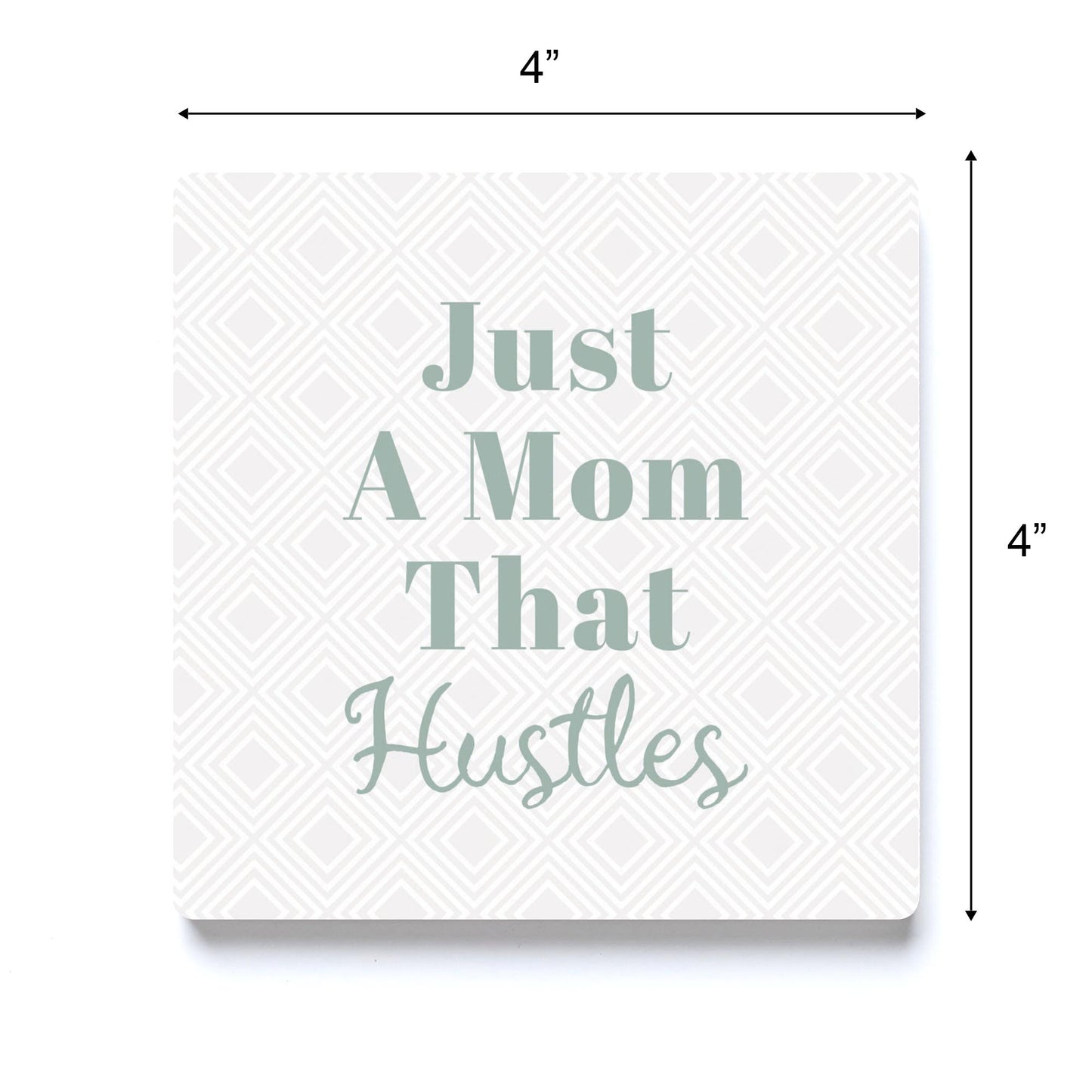 Ceramic Square Coaster-Just A Mom That Hustles -3