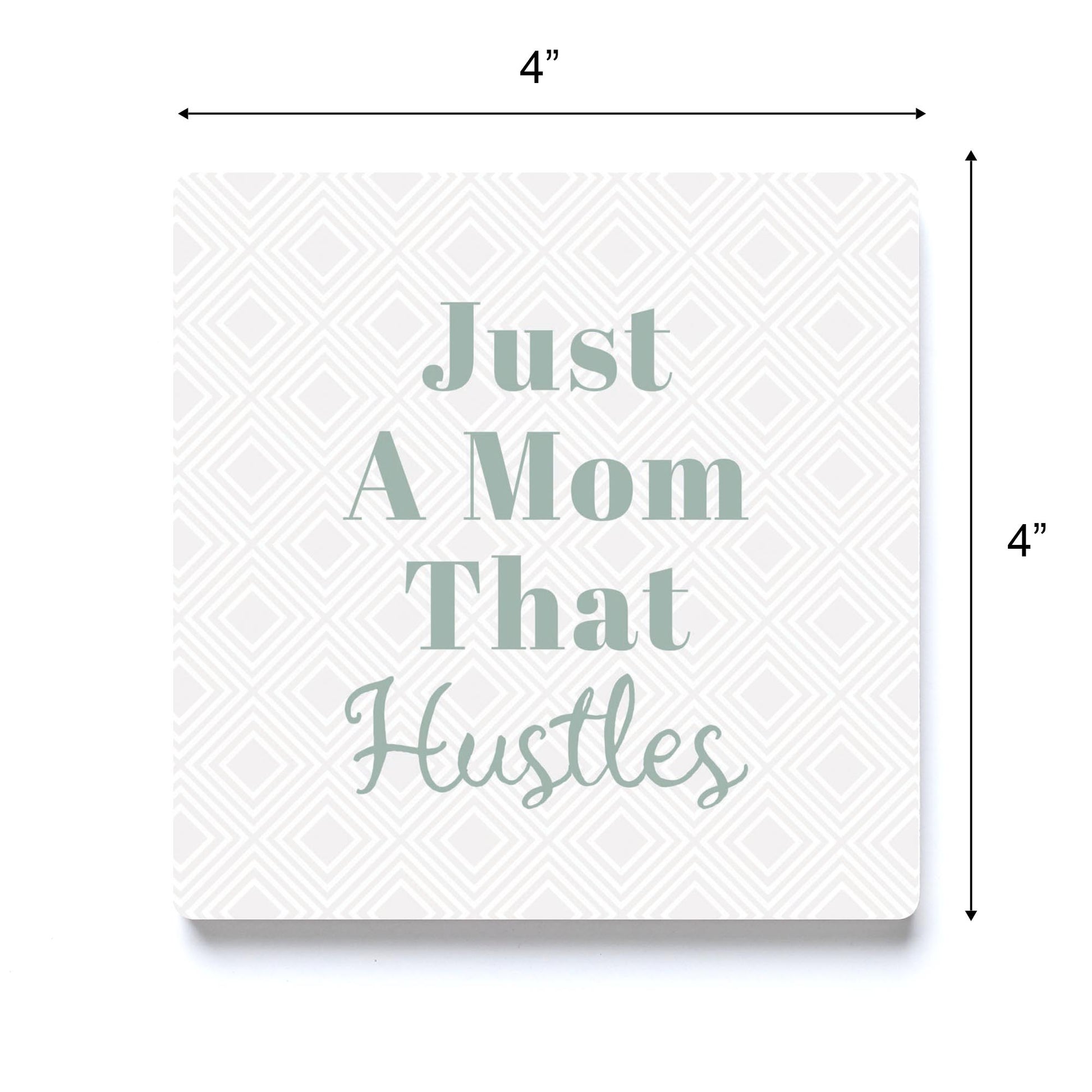 Ceramic Square Coaster-Just A Mom That Hustles -3