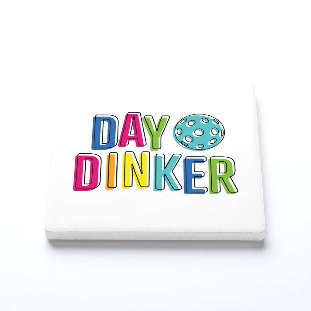 Ceramic Square Coaster-Day Dinker Colorful -1
