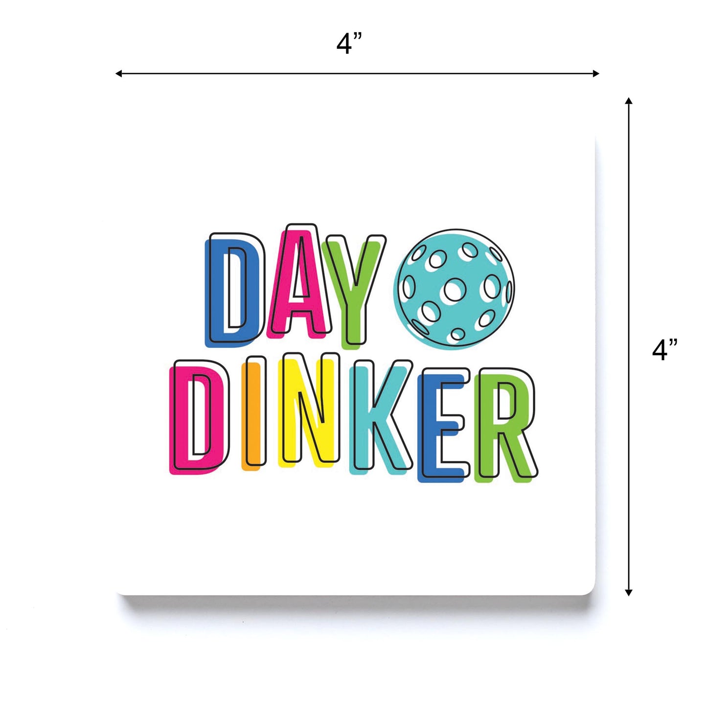 Ceramic Square Coaster-Day Dinker Colorful -3