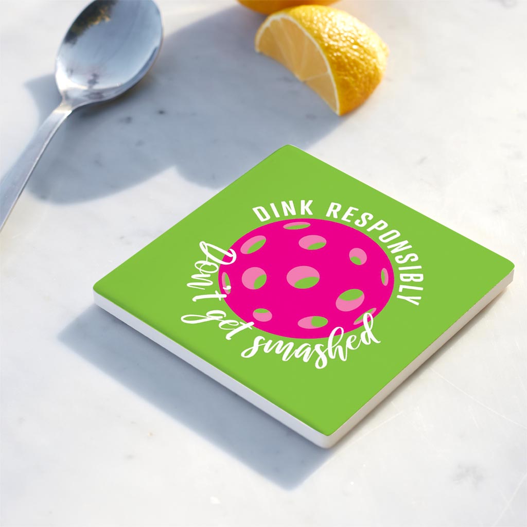 Ceramic Square Coaster-Dink Responsibly Don't Get Smashed -4