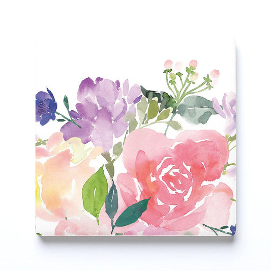 Ceramic Square Coaster-Floral Watercolor Pattern 4 -0
