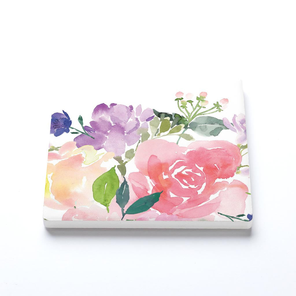 Ceramic Square Coaster-Floral Watercolor Pattern 4 -1