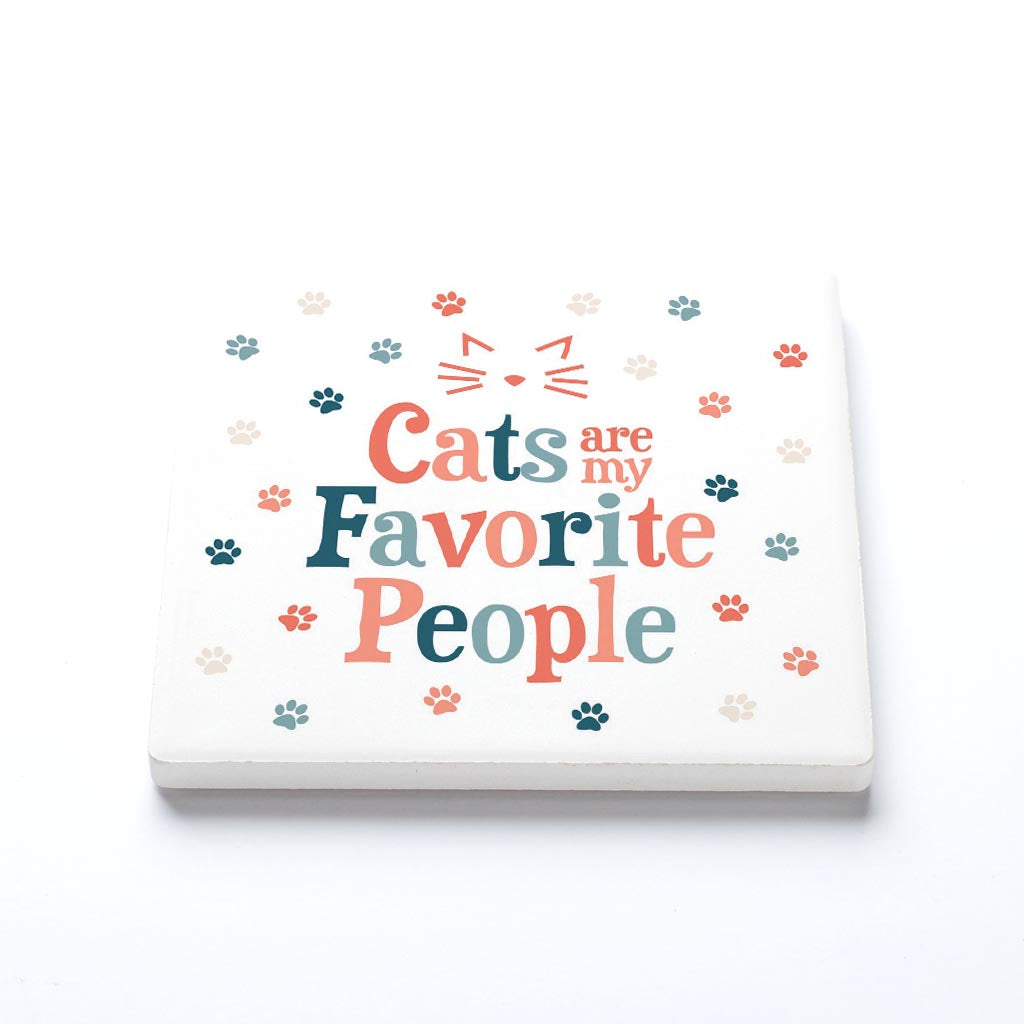 Ceramic Square Coaster-Cats Are My Favorite People -1