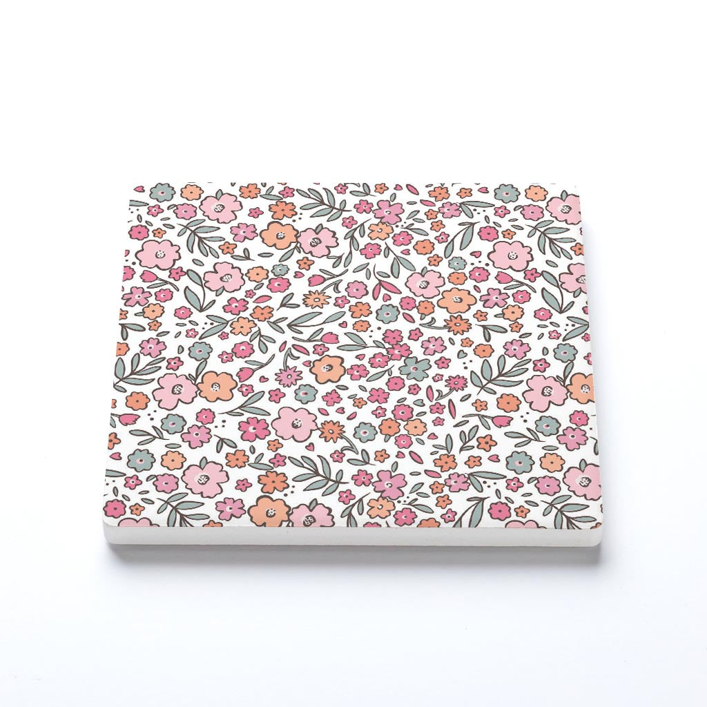 Ceramic Square Coaster-Inspirational Floral Pattern -1
