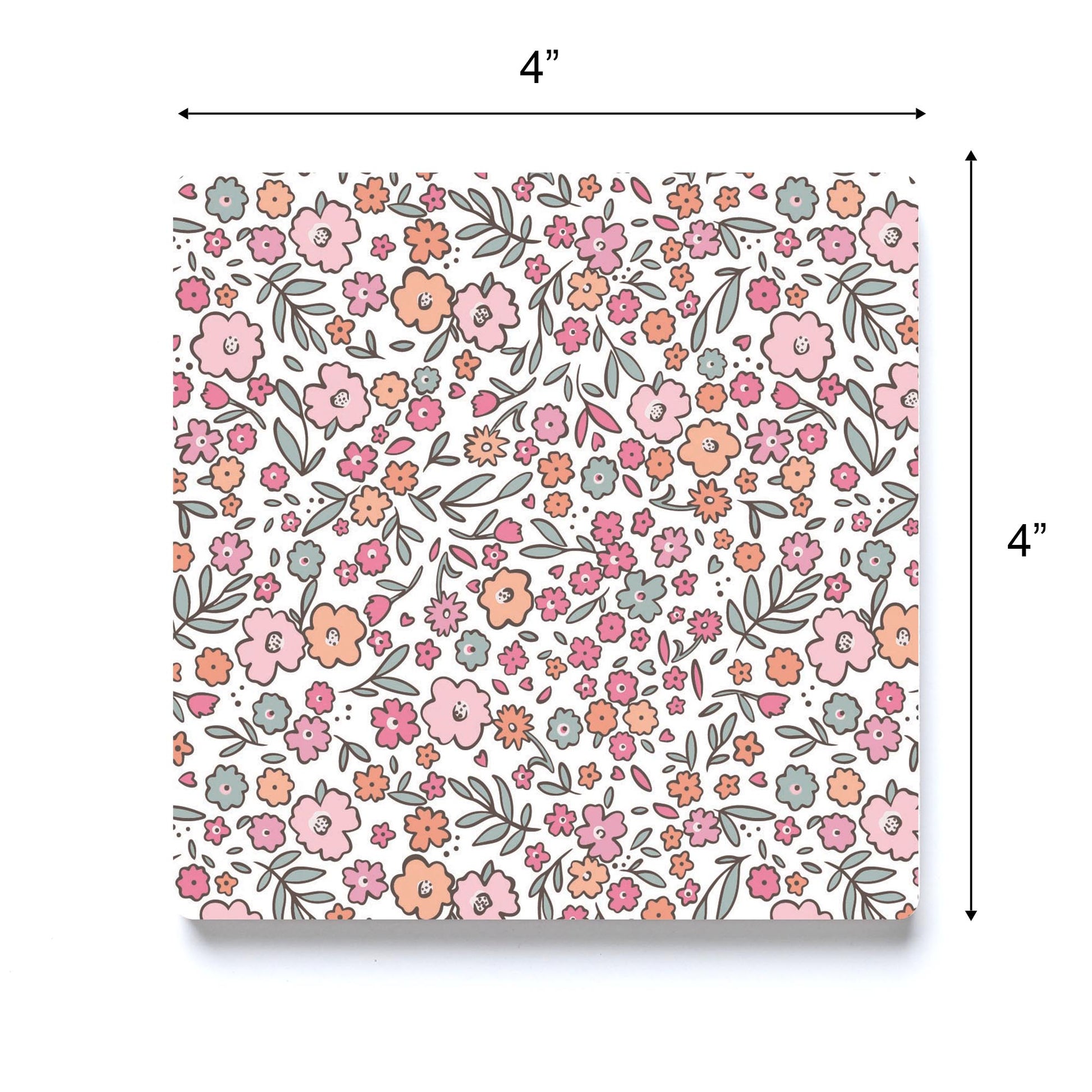 Ceramic Square Coaster-Inspirational Floral Pattern -3