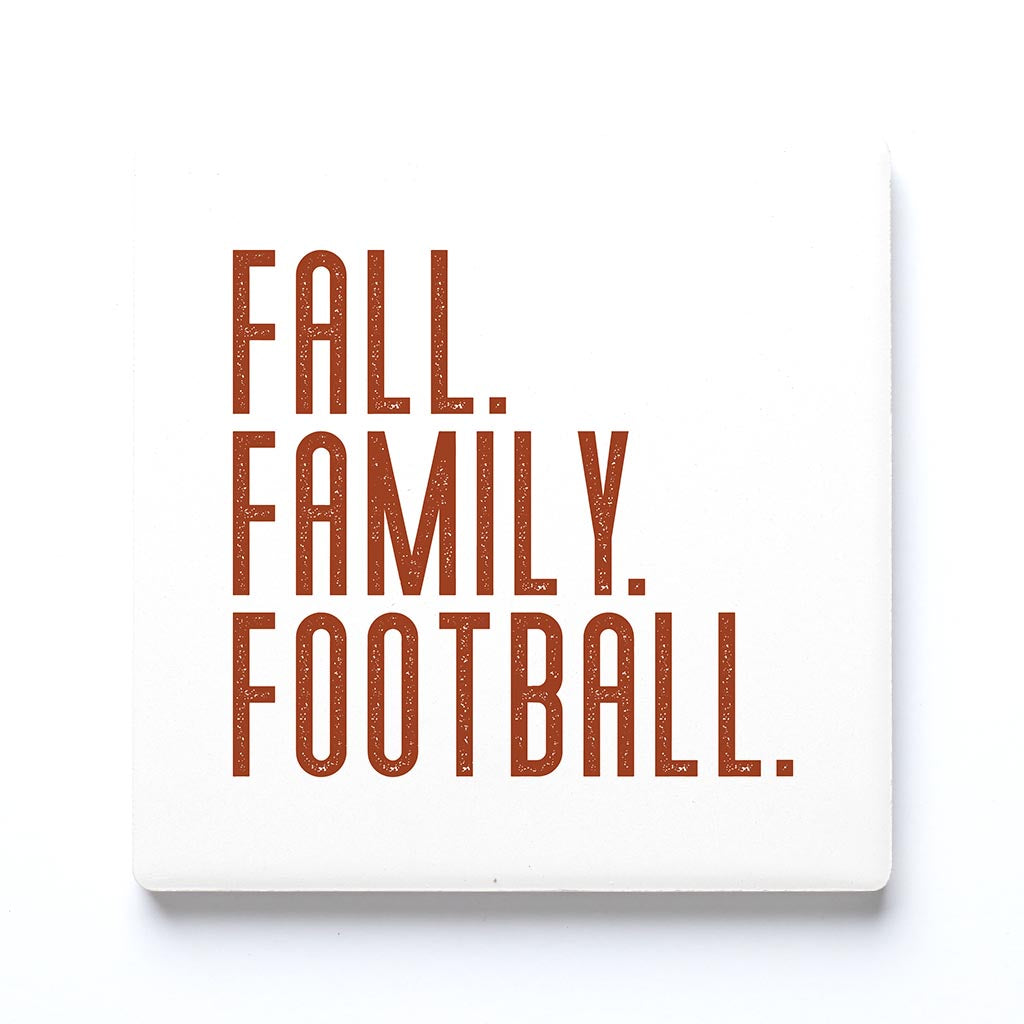 Ceramic Square Coaster-Fall Family Football