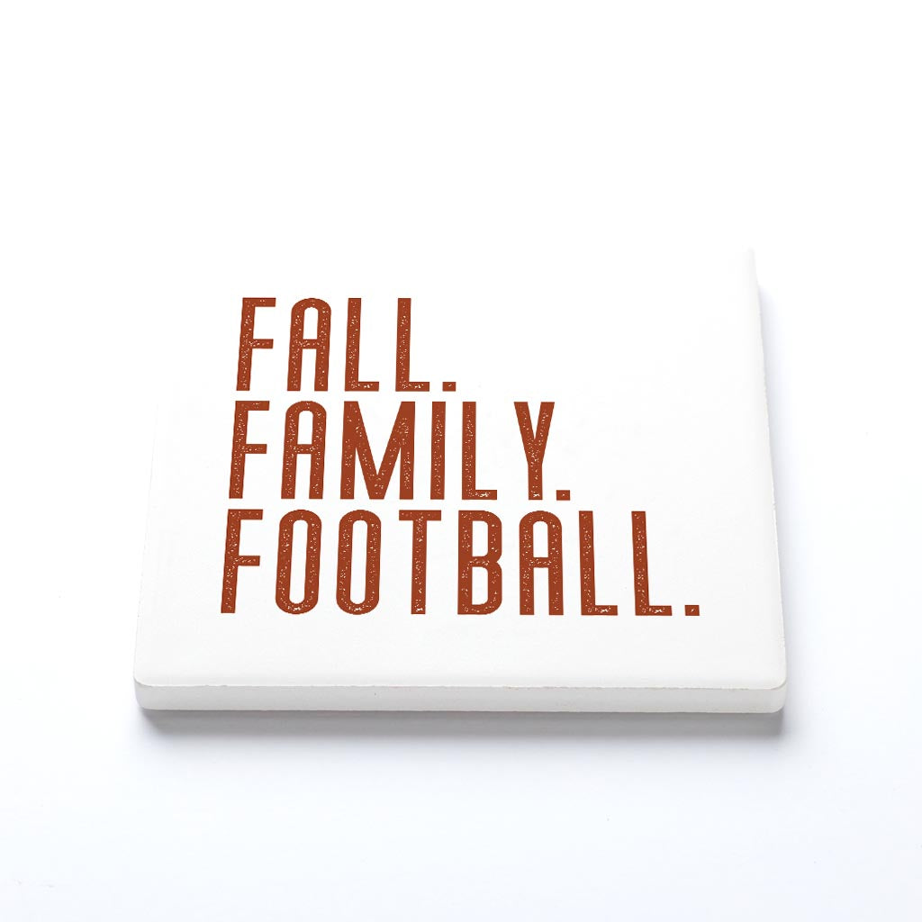 Ceramic Square Coaster-Fall Family Football