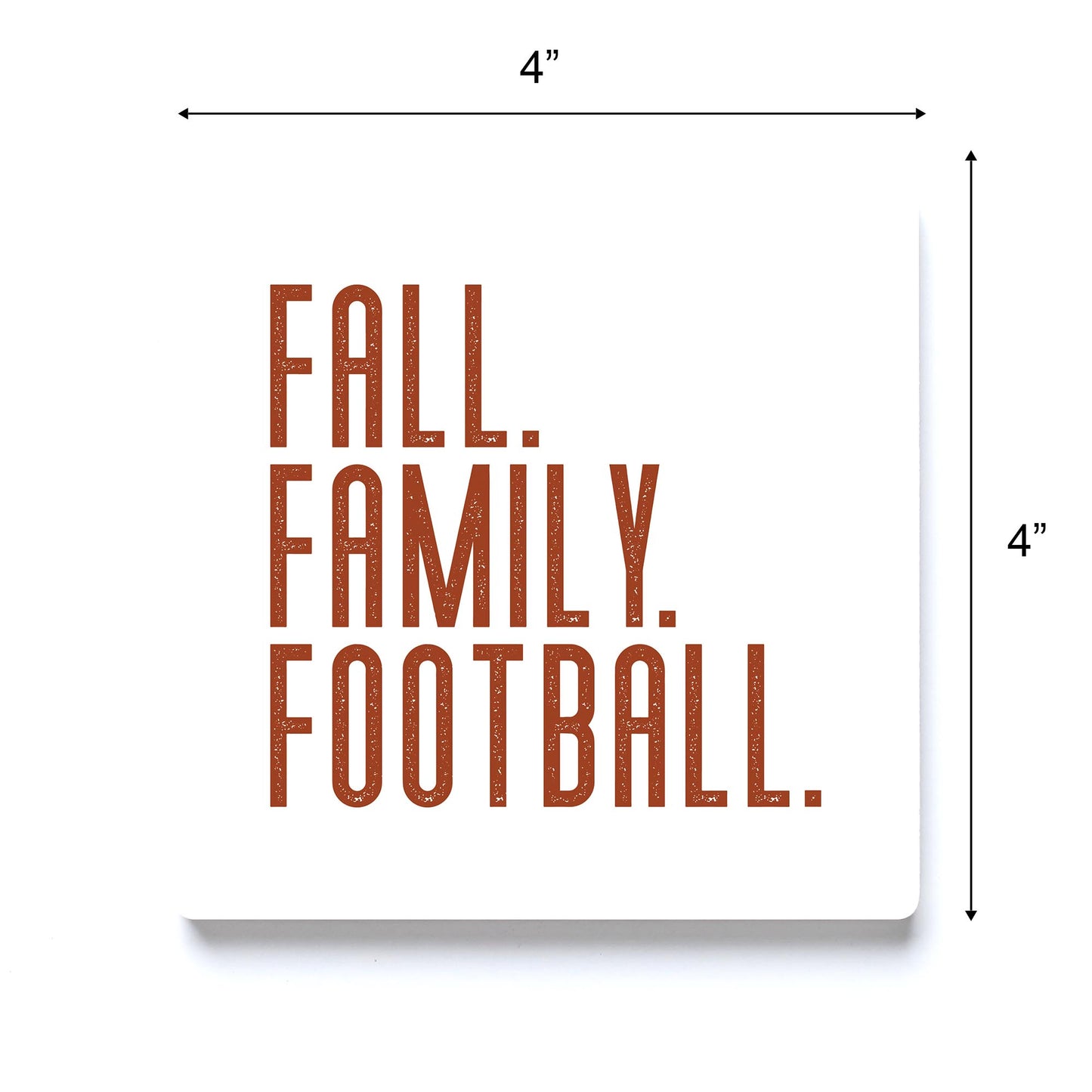 Ceramic Square Coaster-Fall Family Football