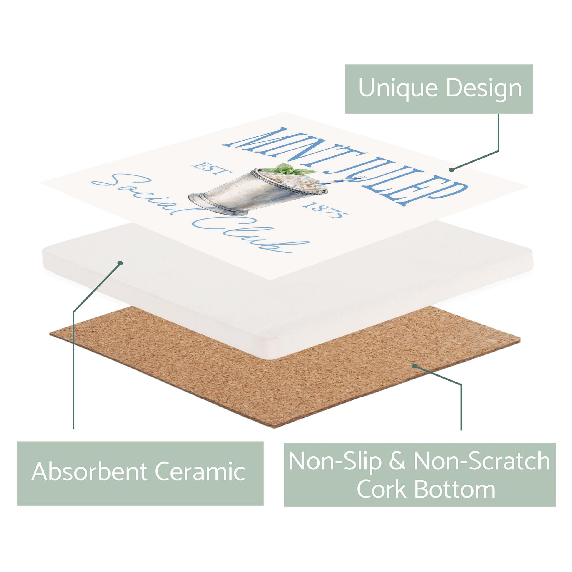 Ceramic Square Coaster-Derby -2