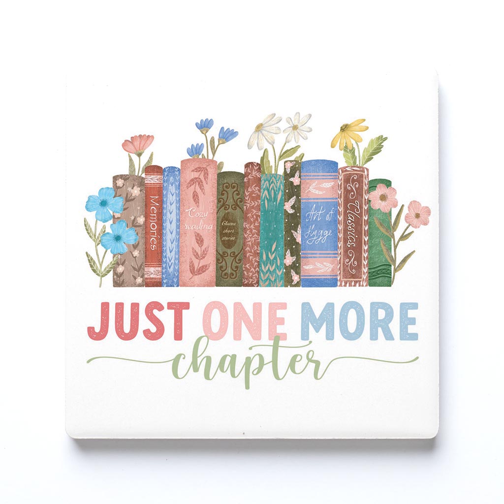 Ceramic Square Coaster-Pretty Little Chapters Just One More Chapter -0