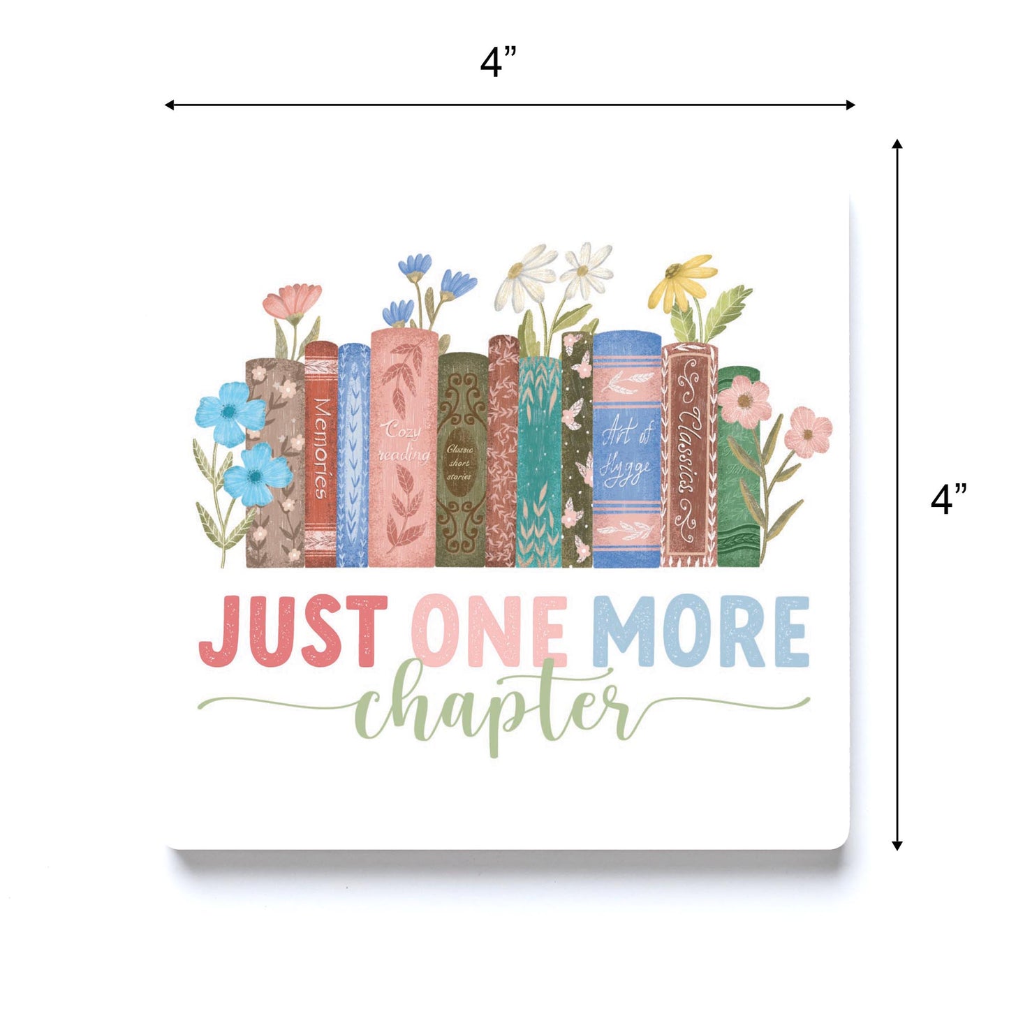 Ceramic Square Coaster-Pretty Little Chapters Just One More Chapter -3