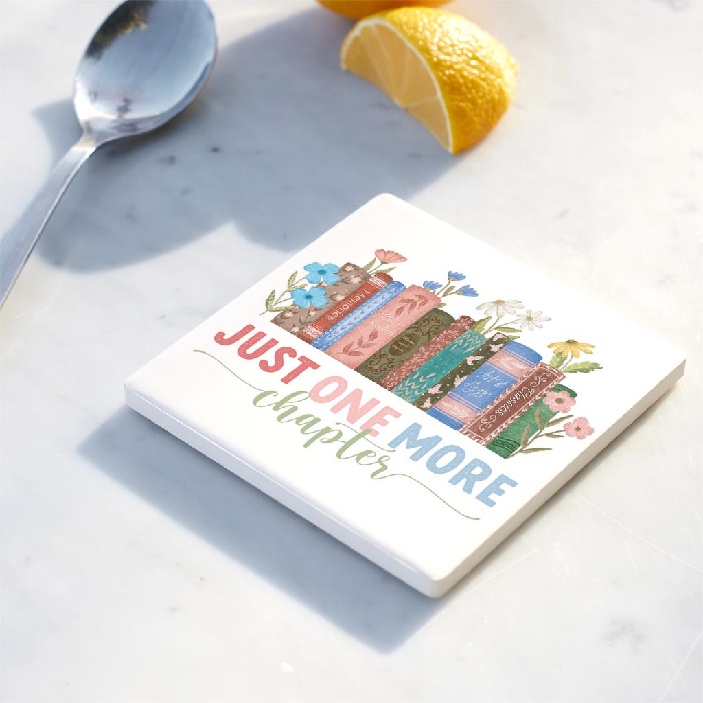 Ceramic Square Coaster-Pretty Little Chapters Just One More Chapter -4