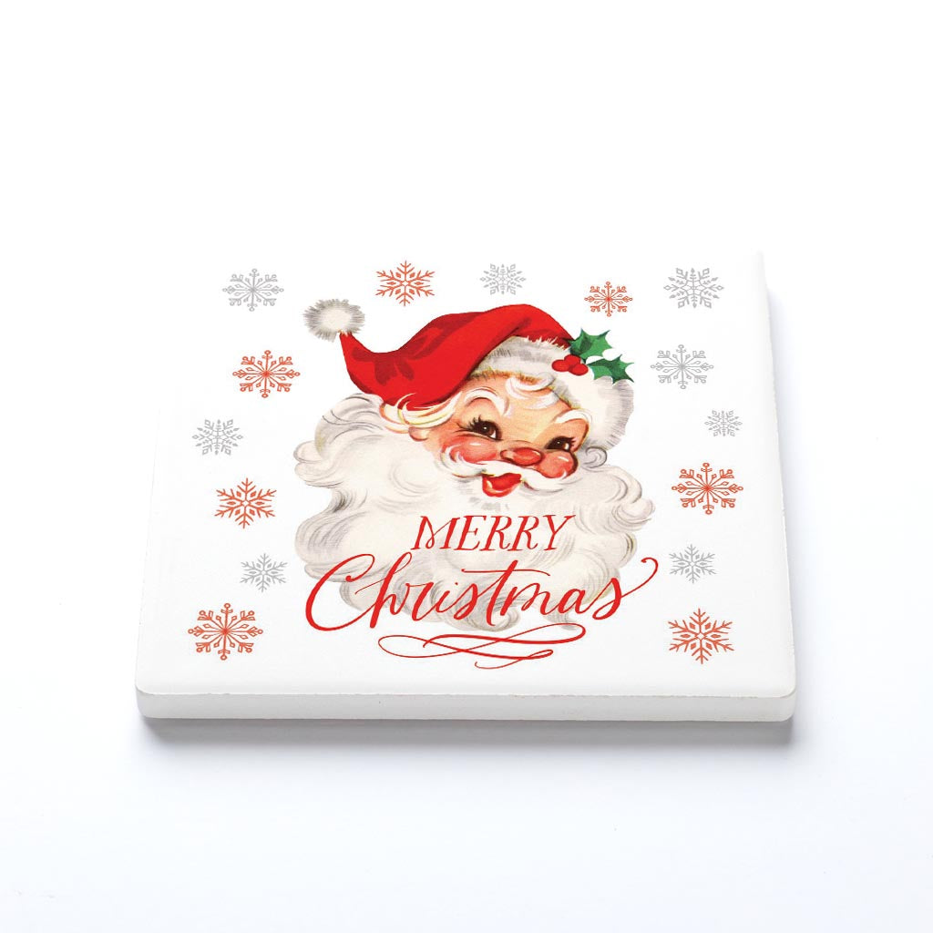 Ceramic Square Coaster-Classic Santa