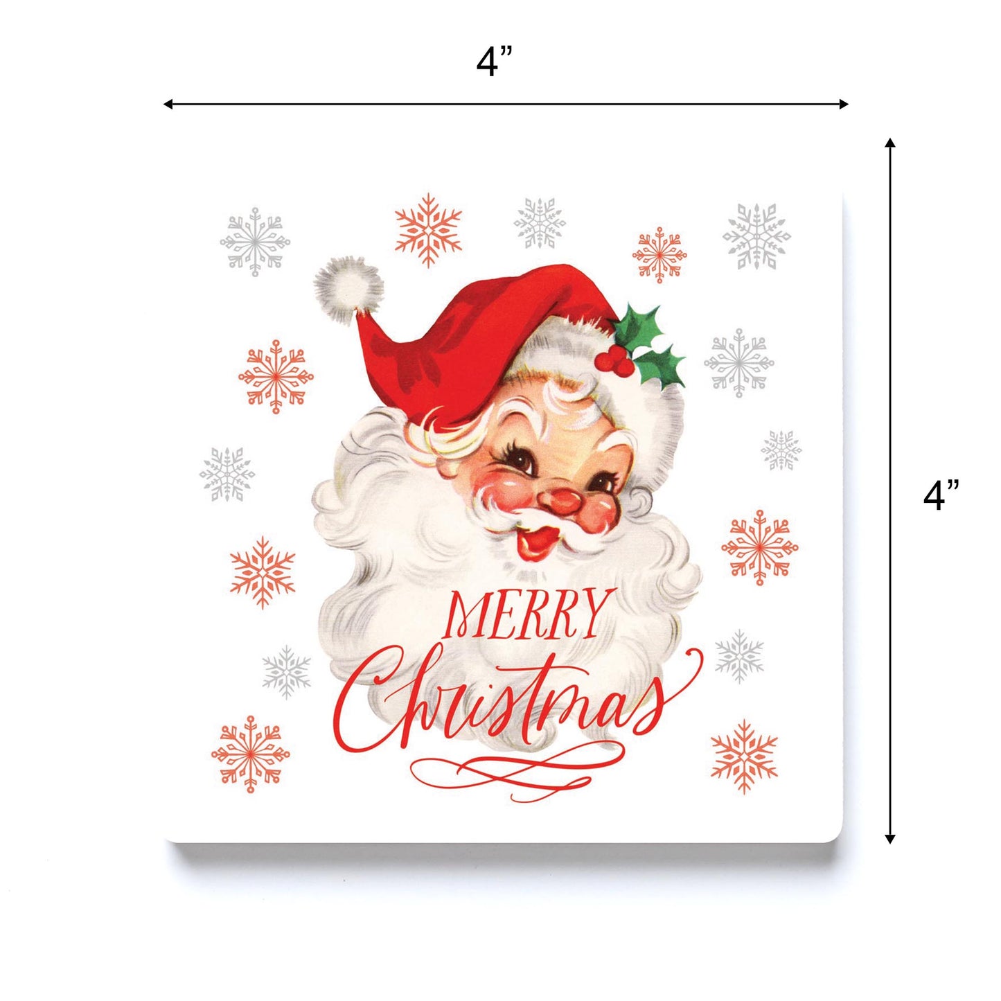 Ceramic Square Coaster-Classic Santa