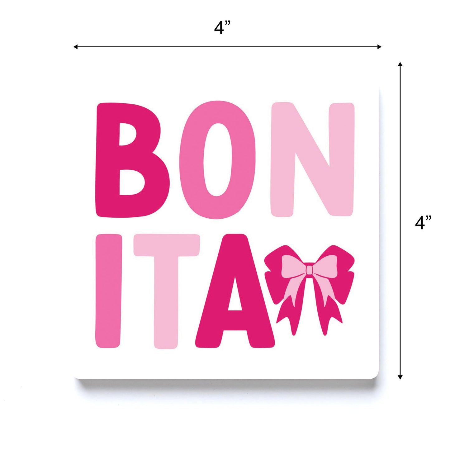 Ceramic Square Coaster-Bonita Bows -3