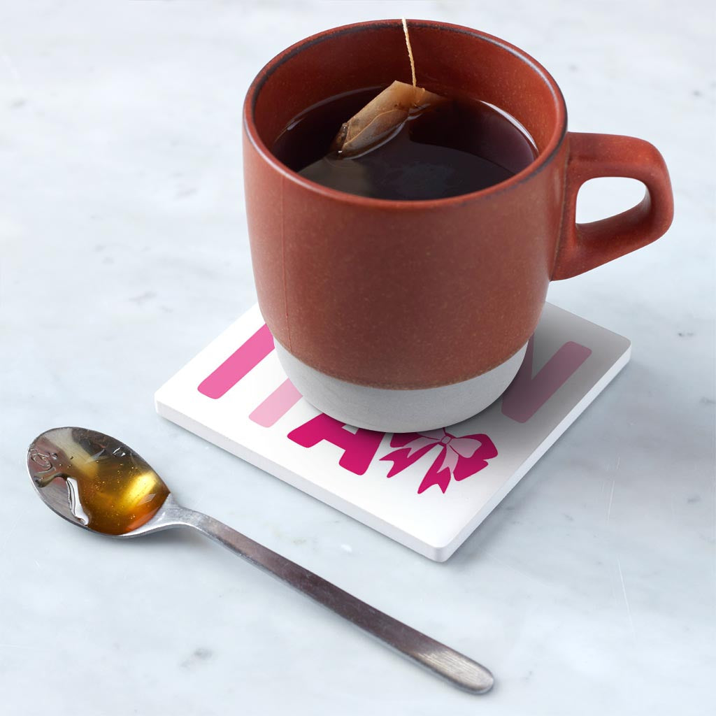 Ceramic Square Coaster-Bonita Bows -5