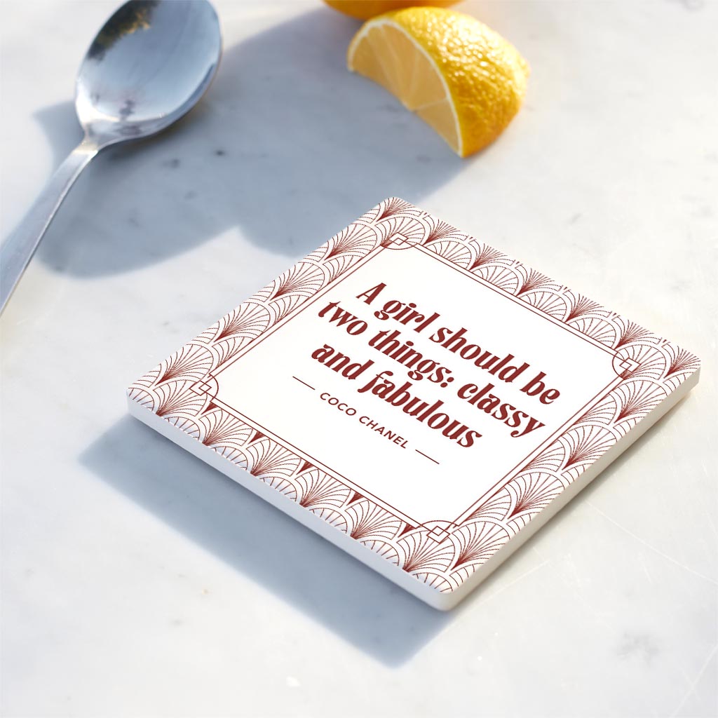 Ceramic Square Coaster-Art Deco Classy & Fabulous -4