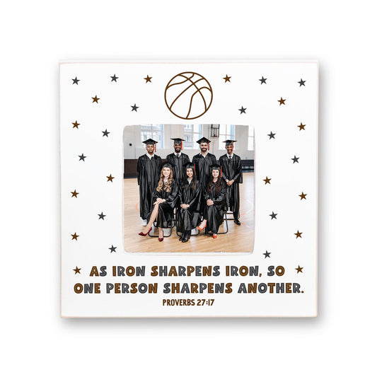 Simply Square Frame-Iron Sharpens Iron Basketball Brown & Black