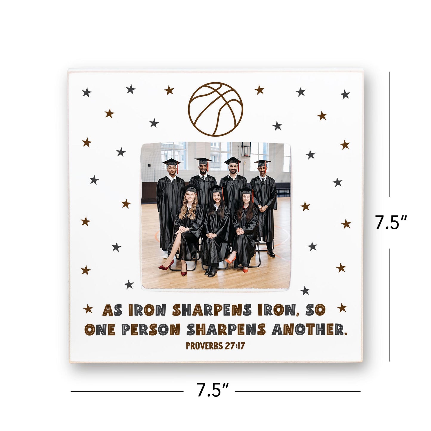 Simply Square Frame-Iron Sharpens Iron Basketball Brown & Black