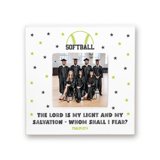 Simply Square Frame-The Lord Is My Light Softball Green & Black