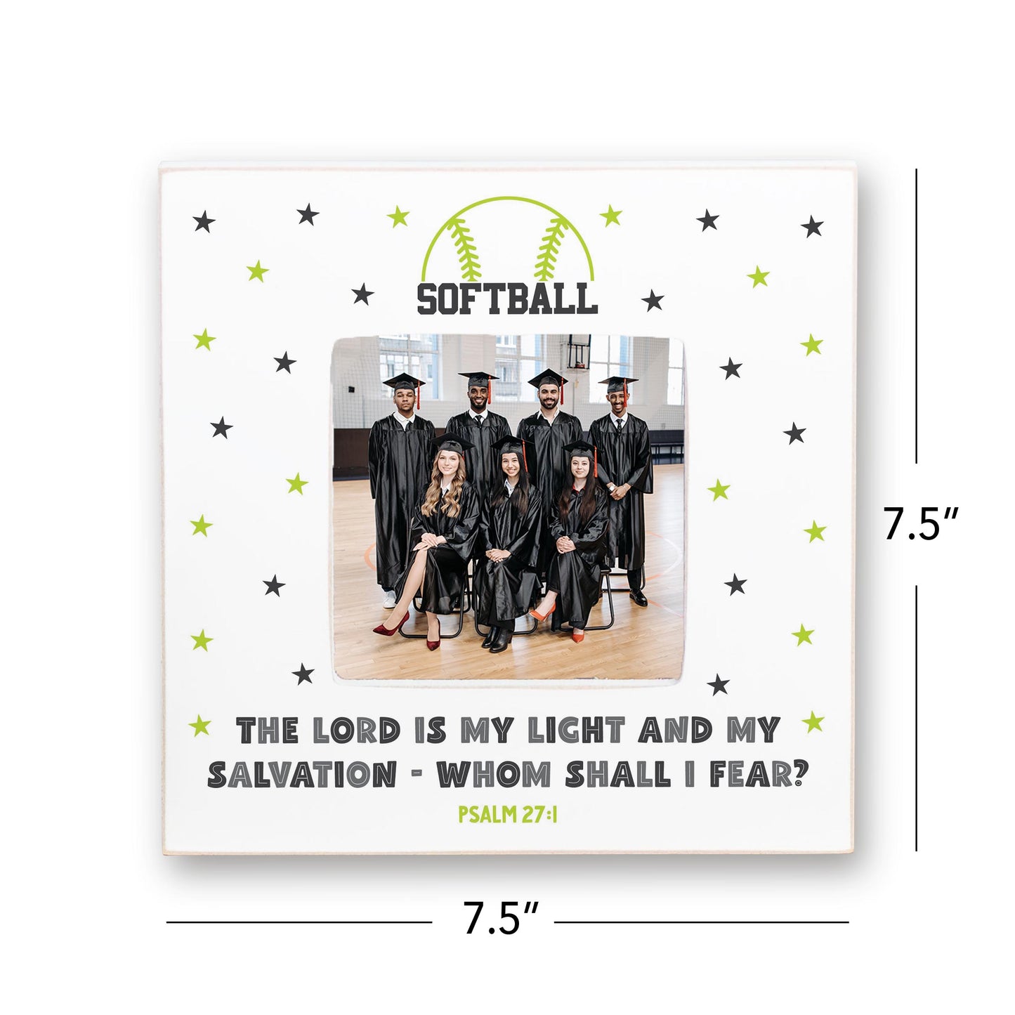 Simply Square Frame-The Lord Is My Light Softball Green & Black