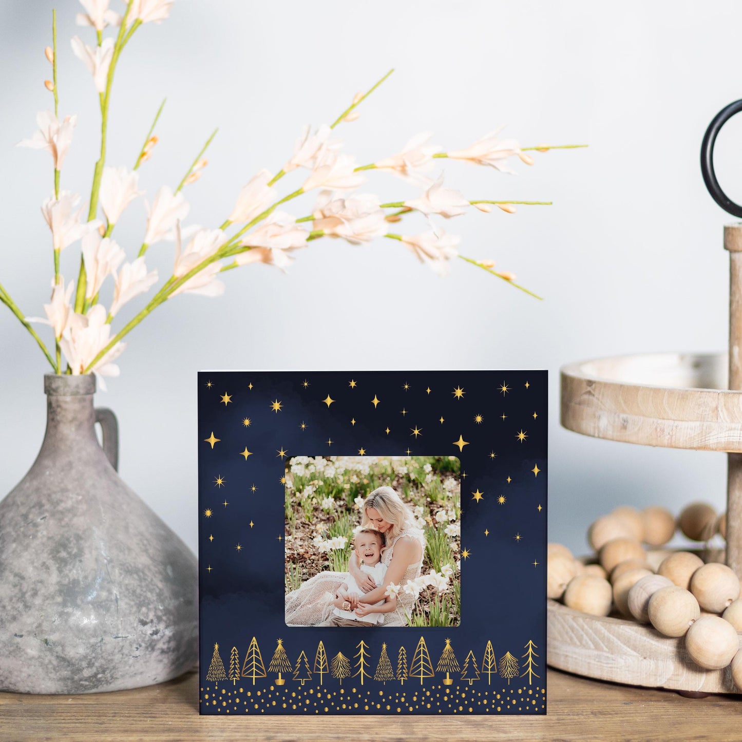 Simply Square Frame-Noir Christmas Trees -1