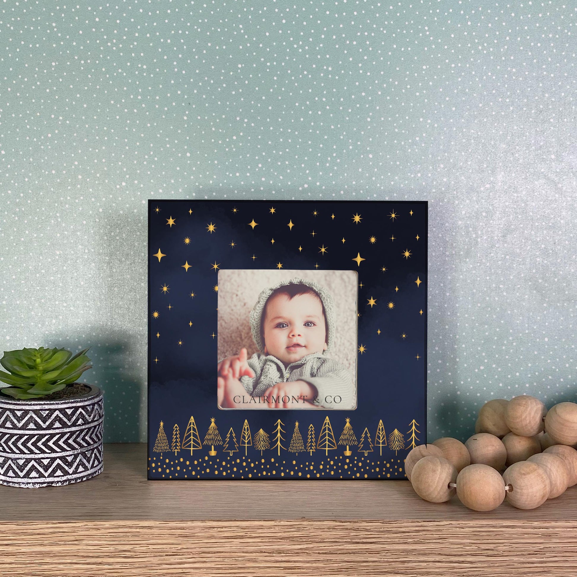 Simply Square Frame-Noir Christmas Trees -2