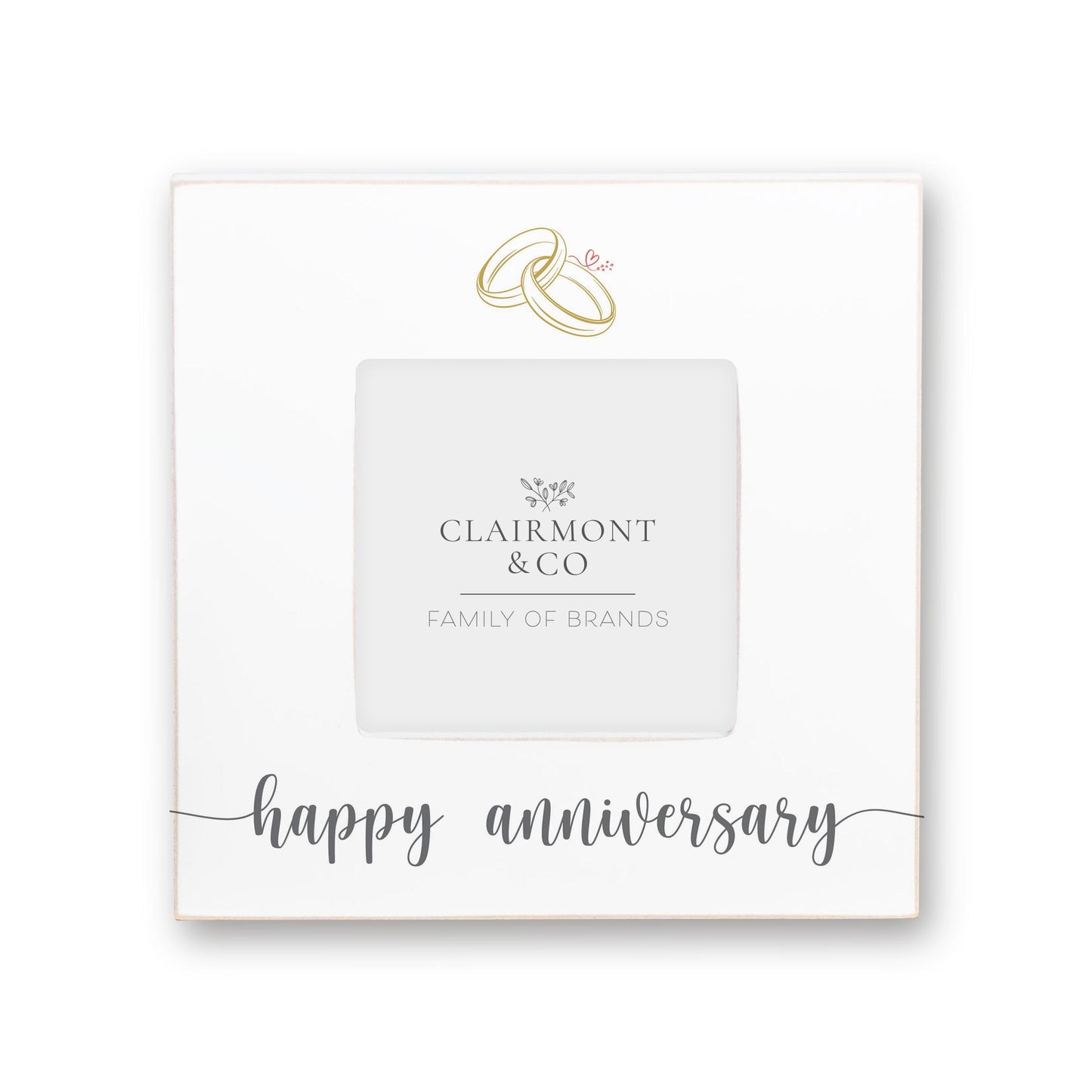 Simply Square Frame-Happy Anniversary Rings -0