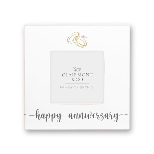 Simply Square Frame-Happy Anniversary Rings -0