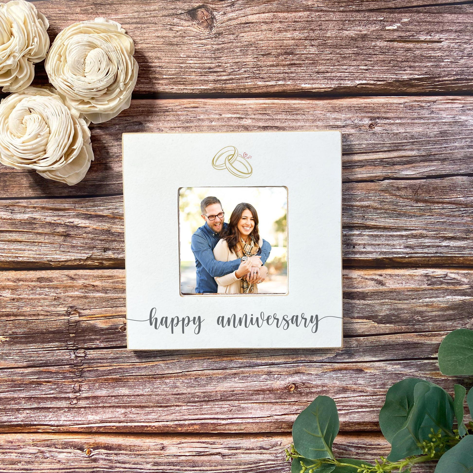 Simply Square Frame-Happy Anniversary Rings -3