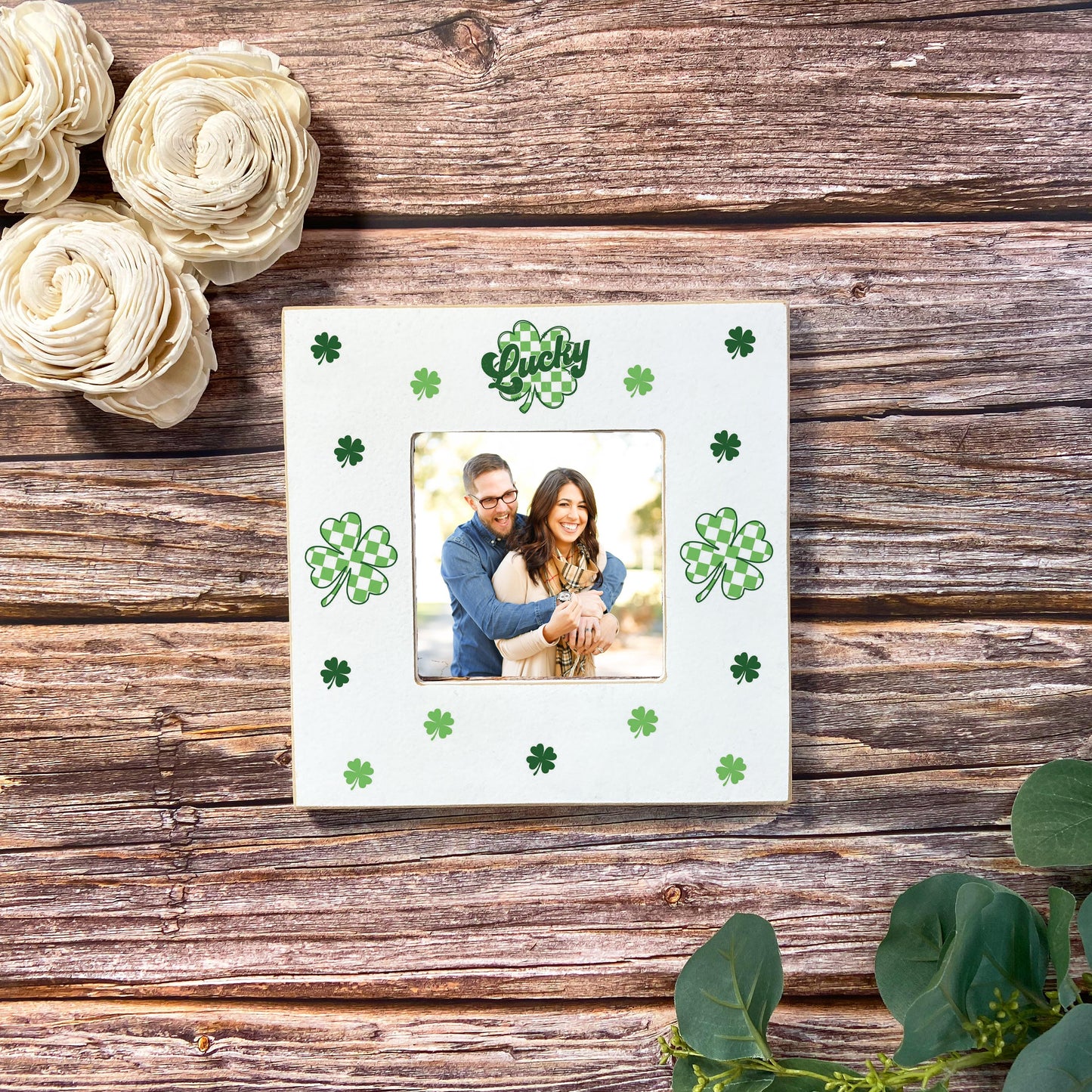 Simply Square Frame-St. Patrick's Day Lucky Checker Shamrock -3