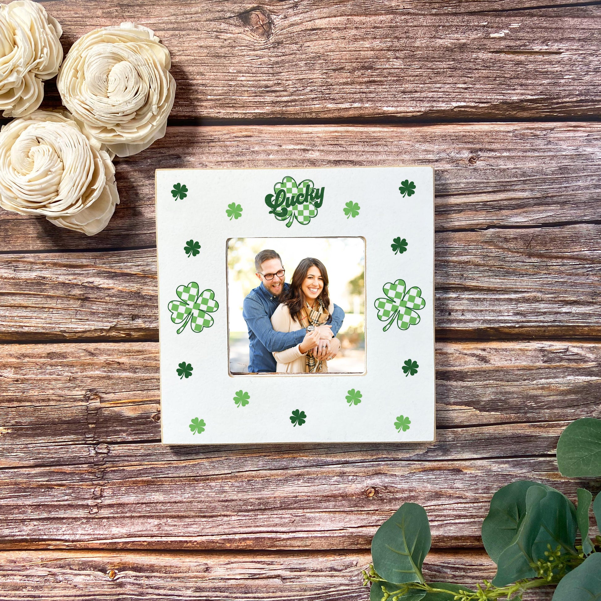 Simply Square Frame-St. Patrick's Day Lucky Checker Shamrock -3