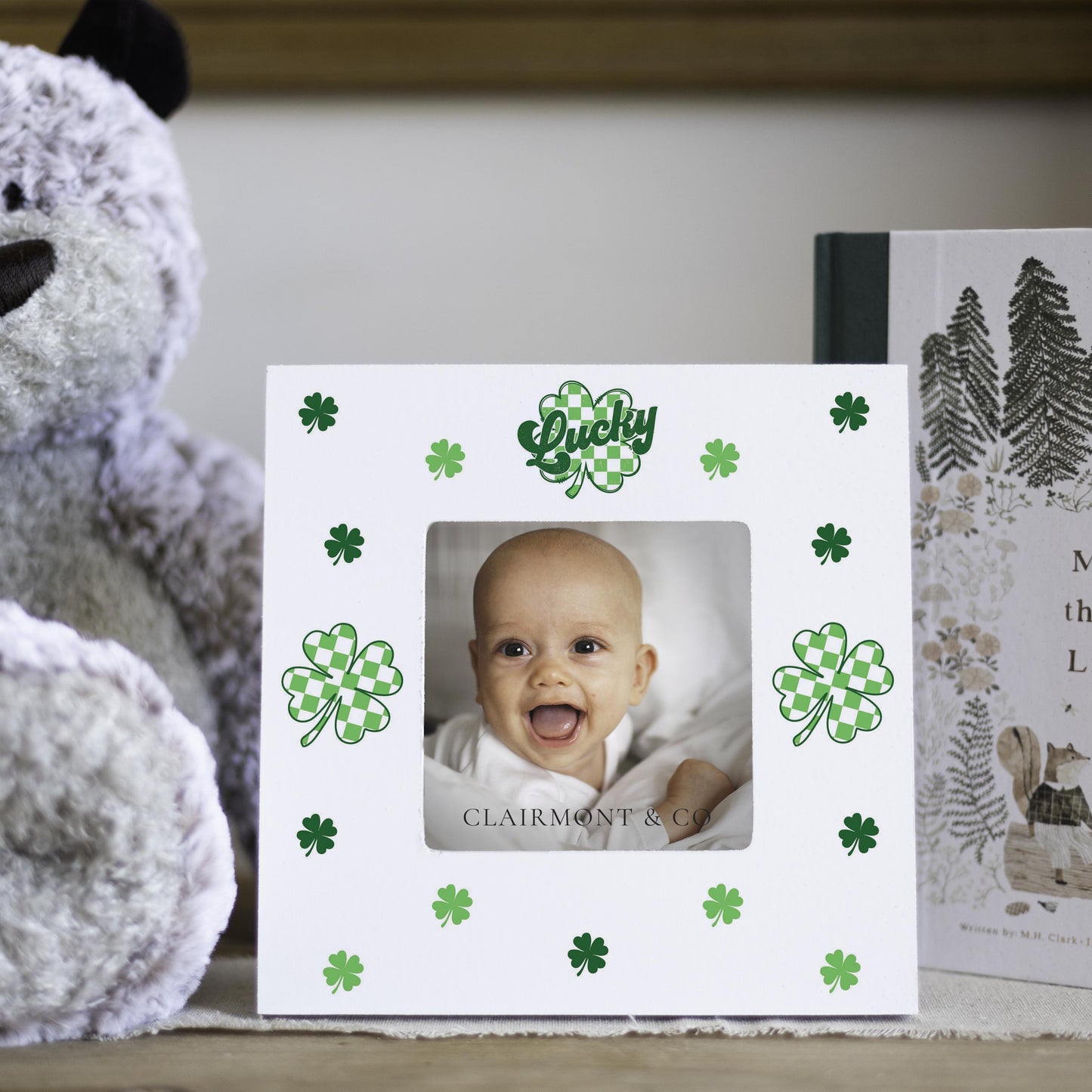 Simply Square Frame-St. Patrick's Day Lucky Checker Shamrock -4