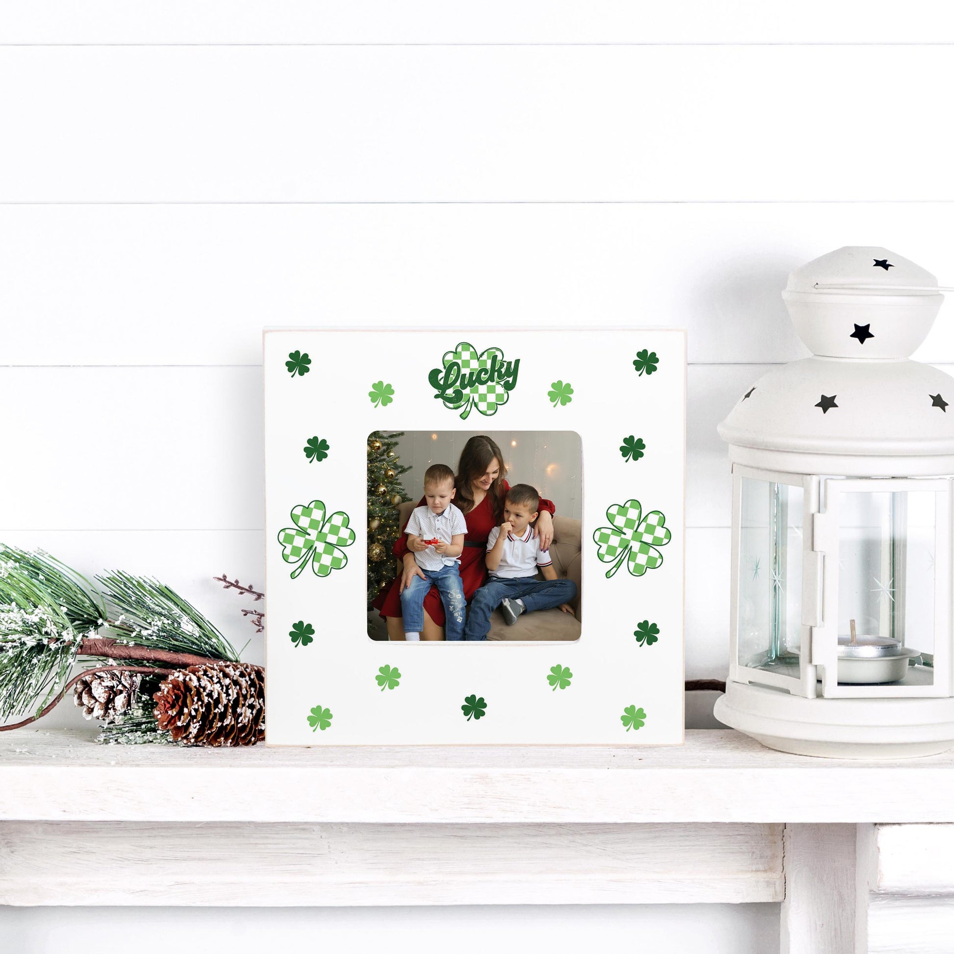 Simply Square Frame-St. Patrick's Day Lucky Checker Shamrock -5
