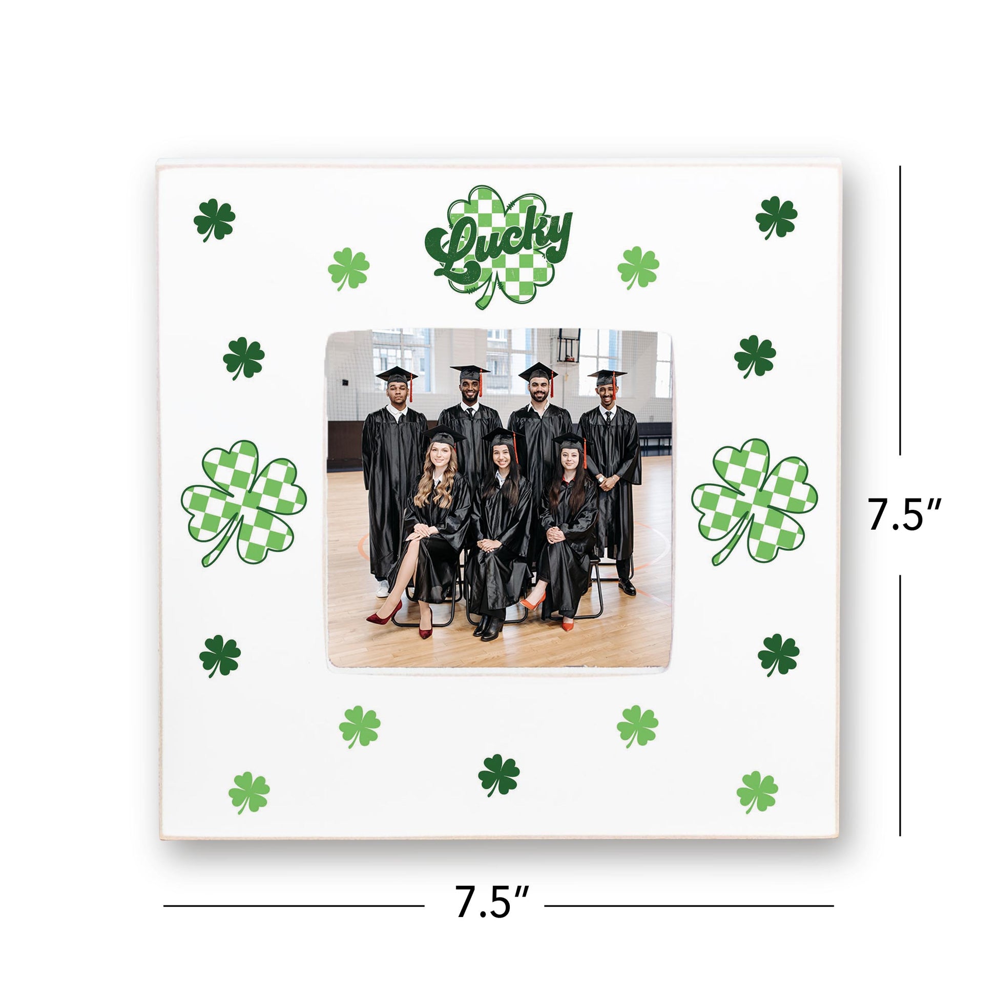 Simply Square Frame-St. Patrick's Day Lucky Checker Shamrock -7