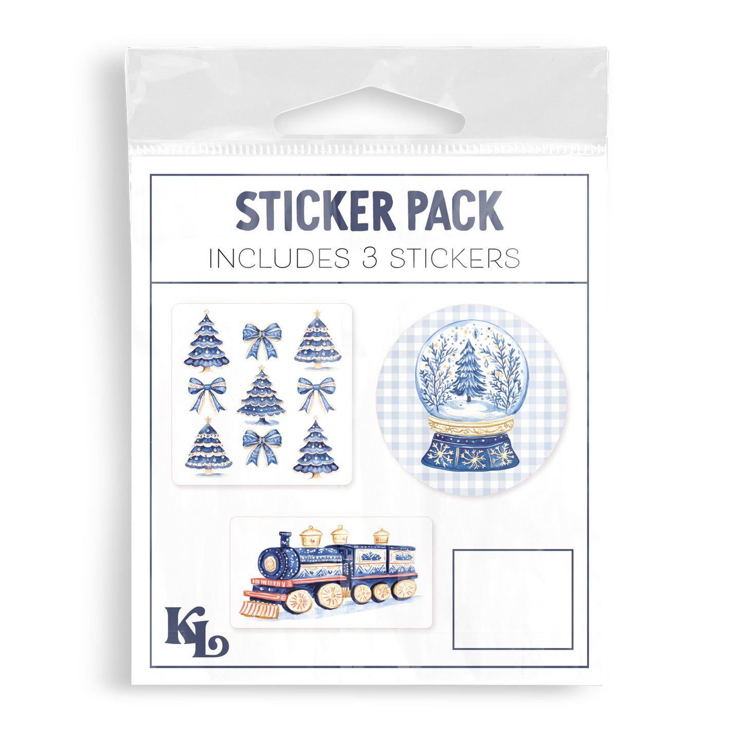 Vinyl Sticker 3-Pack Blue Noel - A Grand Millennial Christmas