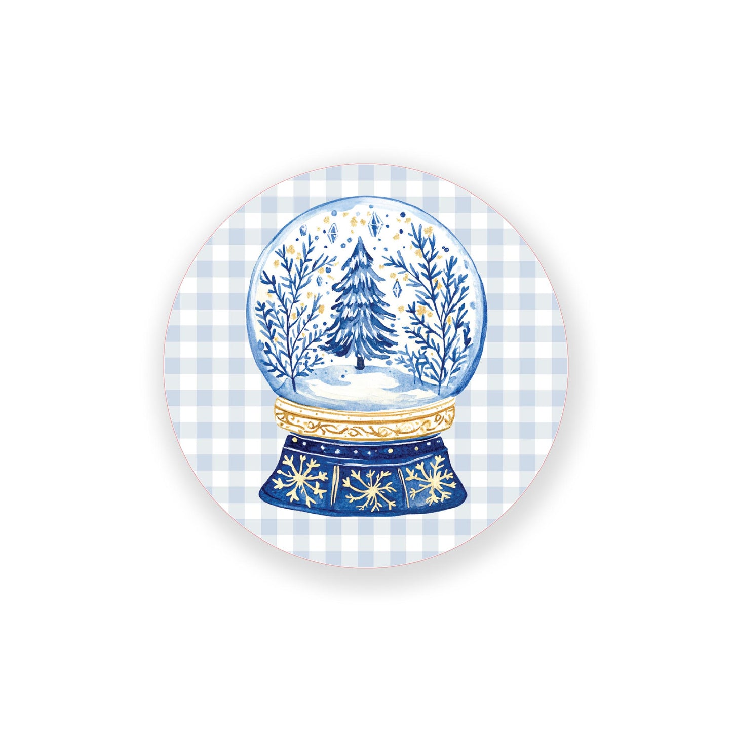 Vinyl Sticker-Blue Noel - A Grand Millennial Christmas Snow Globe -0
