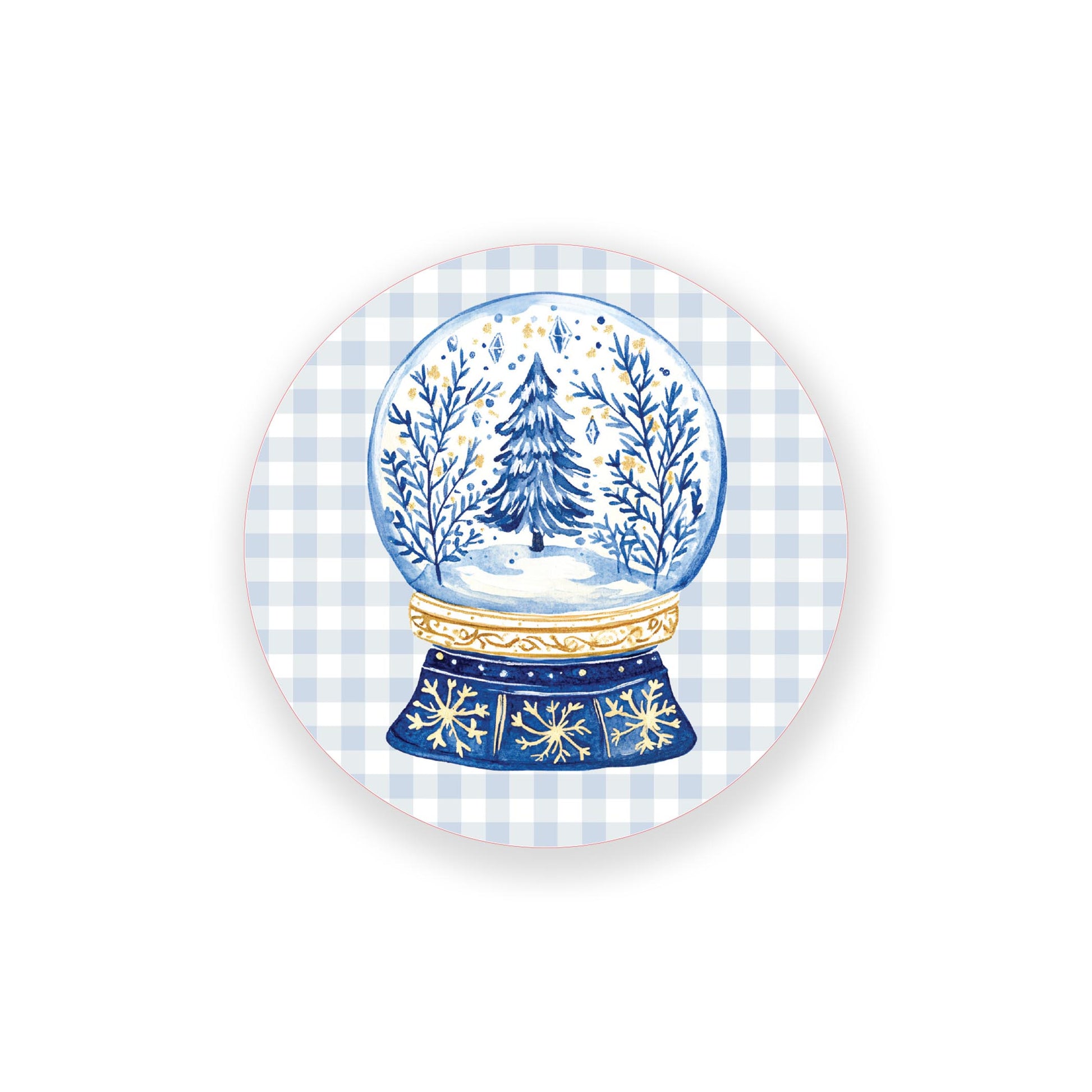 Vinyl Sticker-Blue Noel - A Grand Millennial Christmas Snow Globe -0