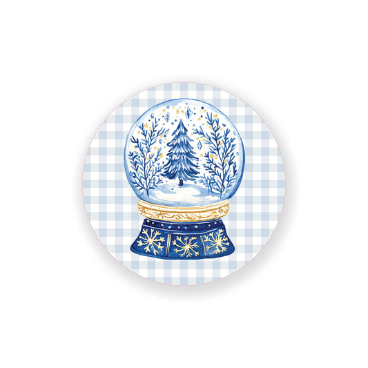 Vinyl Sticker-Blue Noel - A Grand Millennial Christmas Snow Globe -0