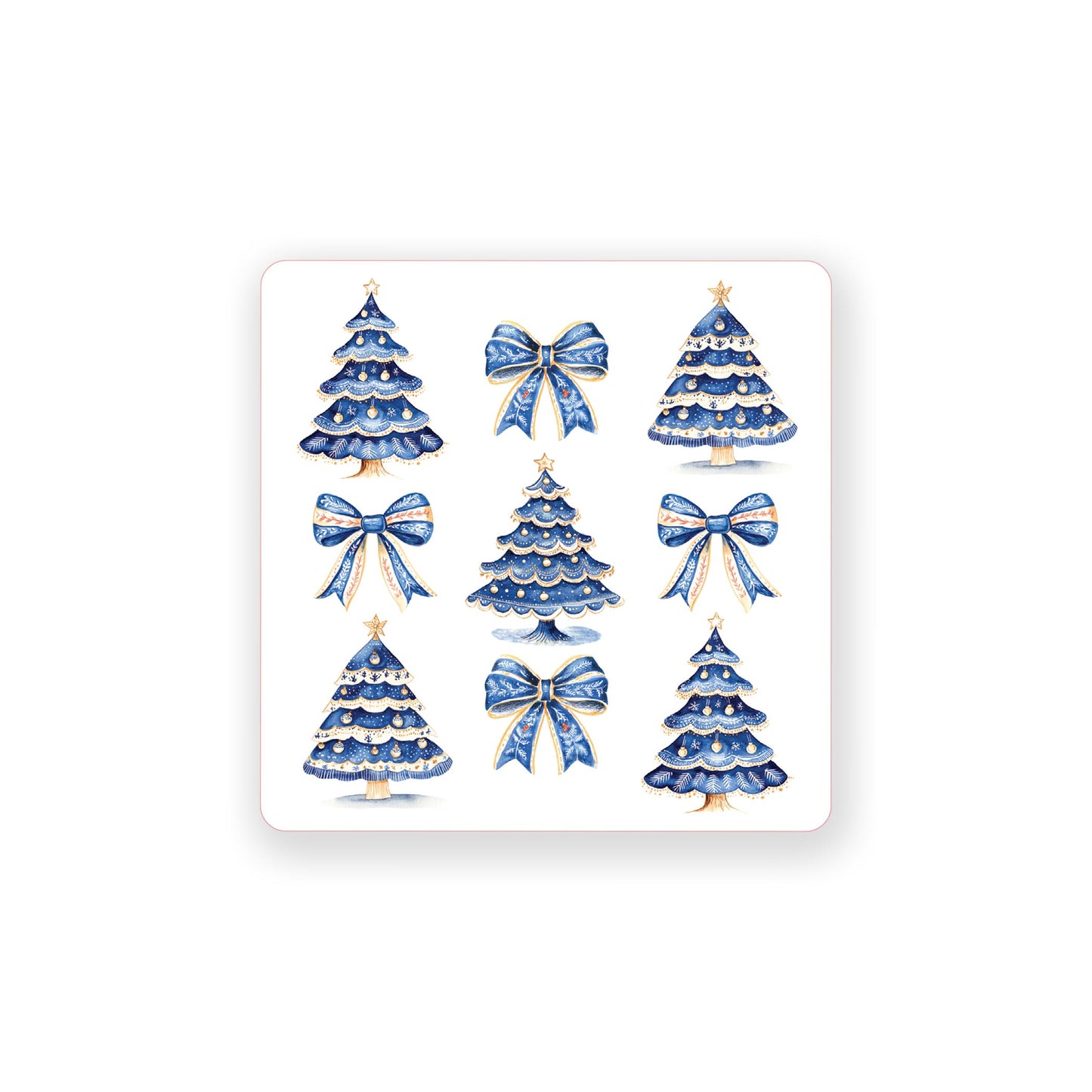 Vinyl Sticker-Blue Noel - A Grand Millennial Christmas Trees & Bows -0