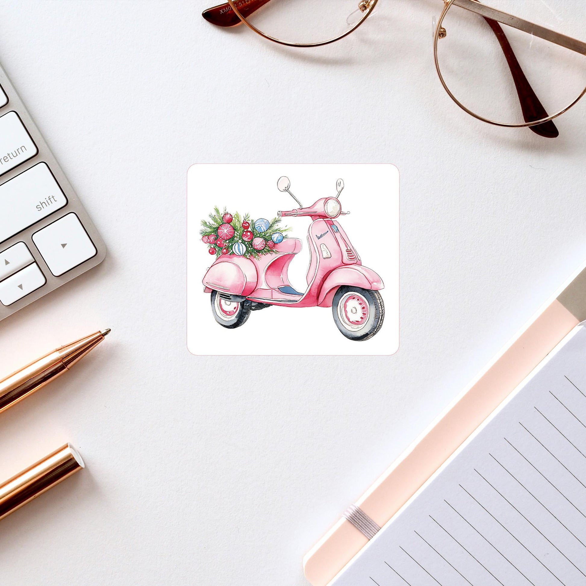 Vinyl Sticker-Blush & Baubles - A Grand Millennial Christmas Moped -2