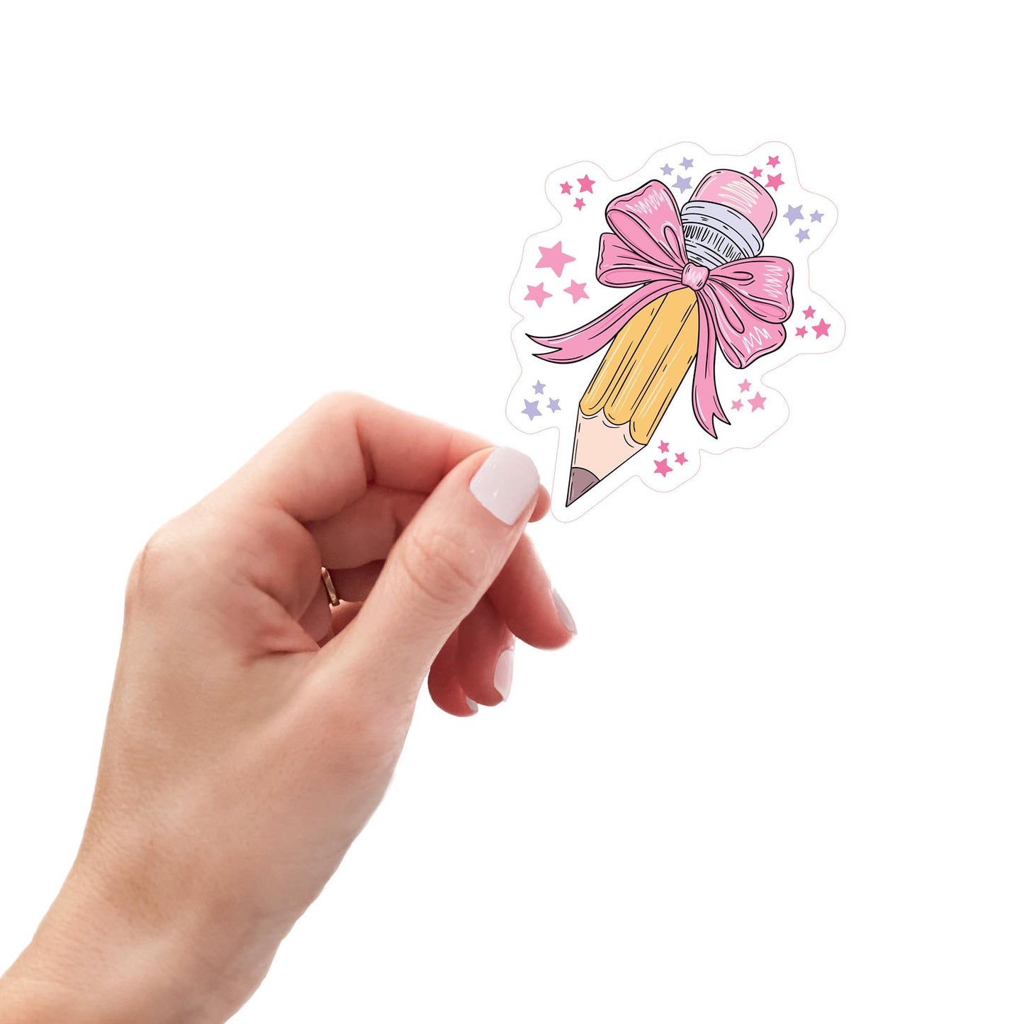 Vinyl Sticker-Classroom Coquette Pencil Bow -0