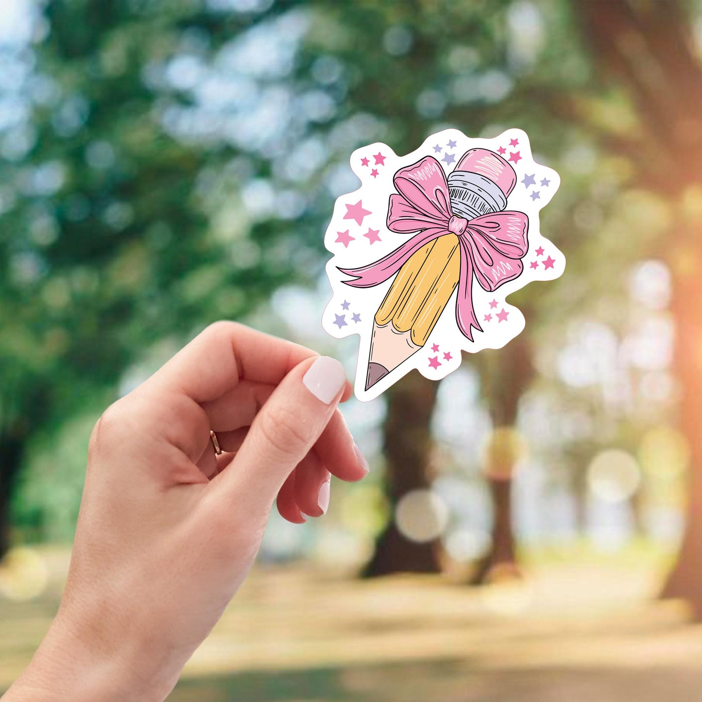 Vinyl Sticker-Classroom Coquette Pencil Bow -2