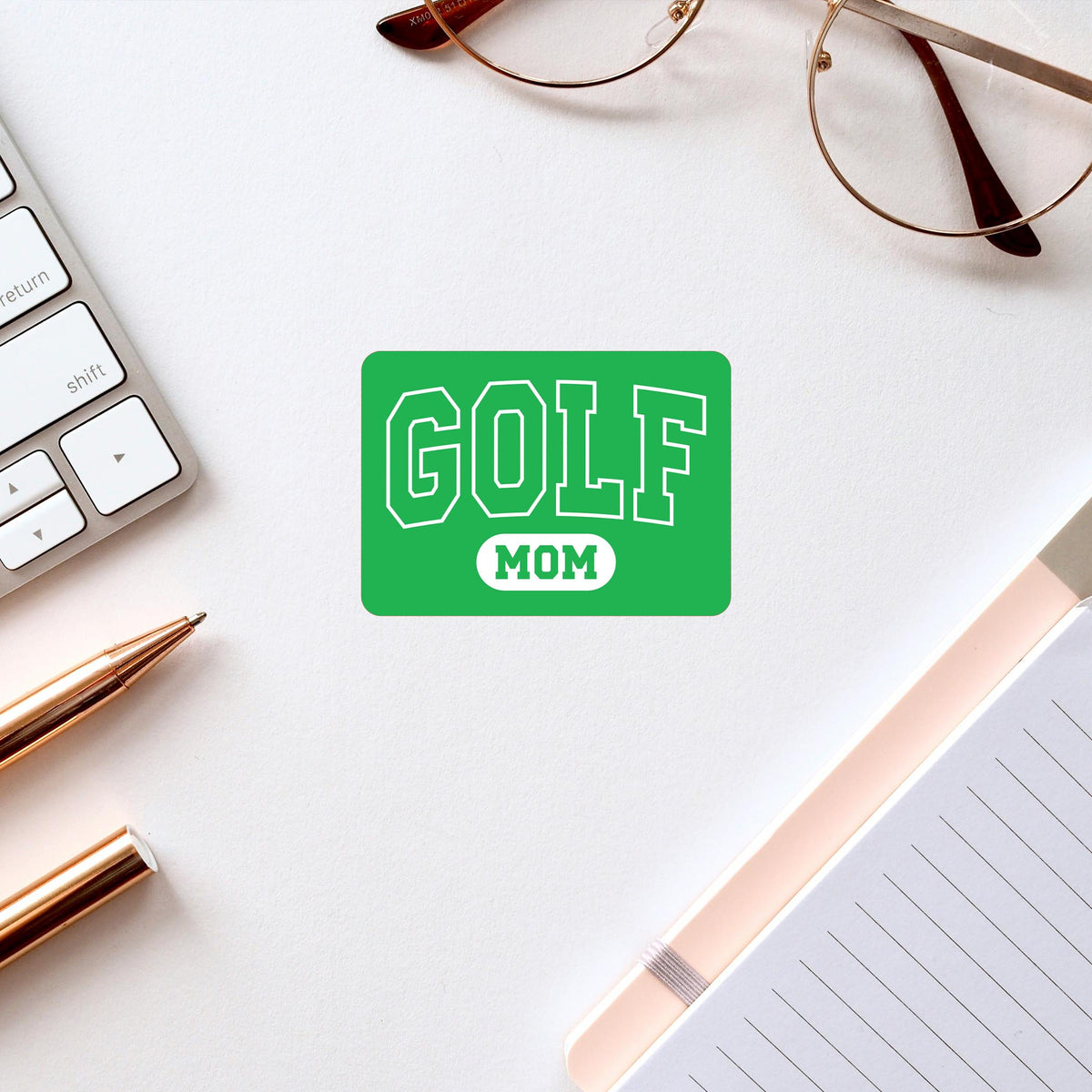 Vinyl Sticker-Golf Mom Green -2