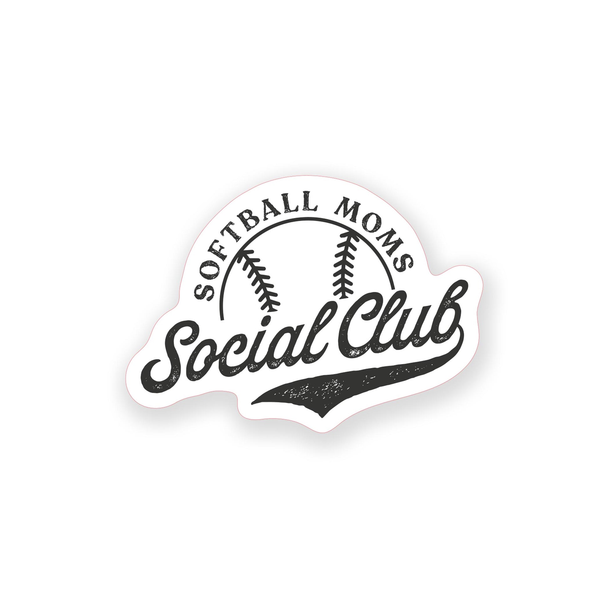 Vinyl Sticker-Softball Moms Social Club -0